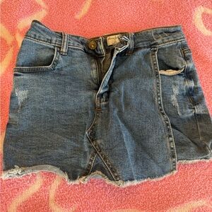 Blue Denim Mini Skirt